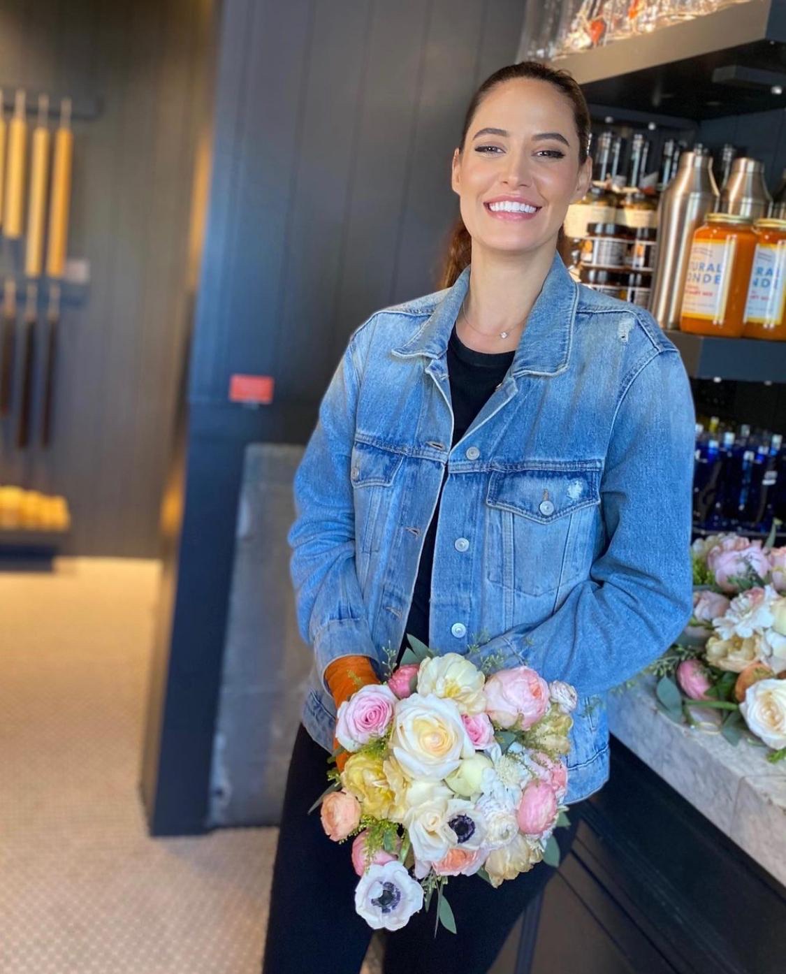Abby Resnick holding a freshly gathered bouquet