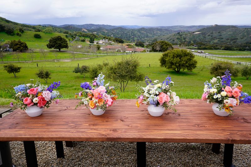 Picnic tables in the hills