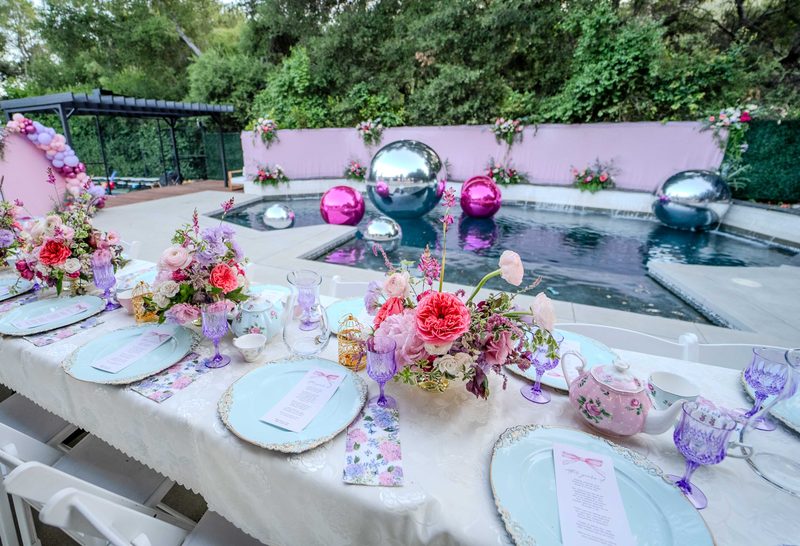 Poolside table from above