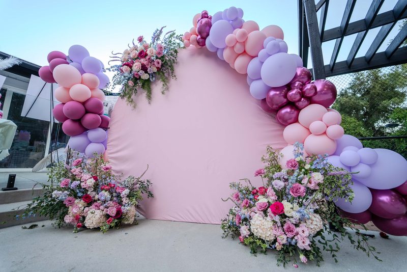 Balloon and floral arch