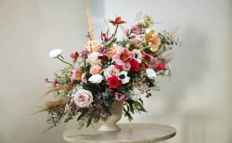 Blush and coral, studio