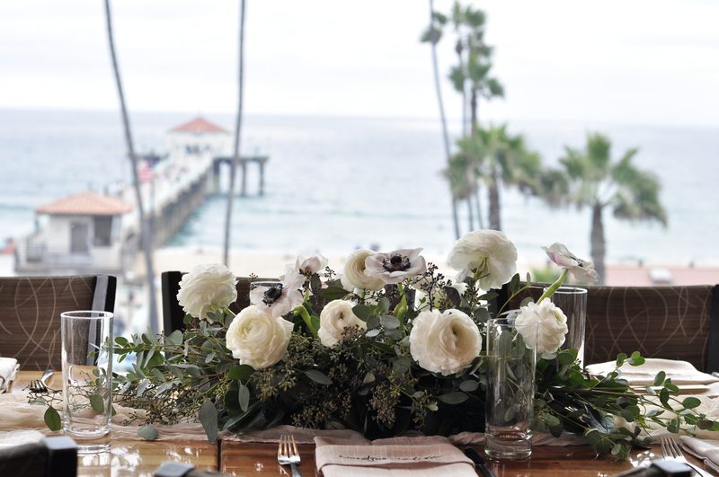 Brand dinner tablescape by the pier