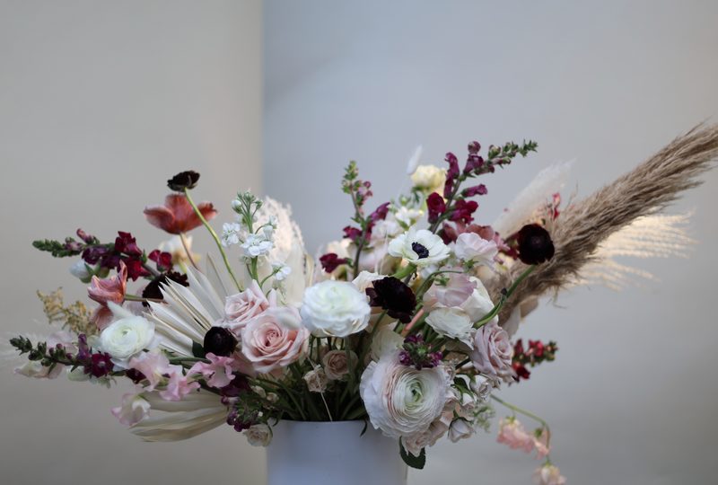 Ranunculus, pampas, dark anemone, second angle