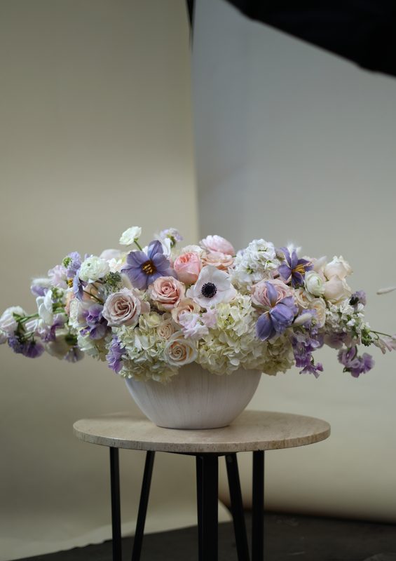 Lavender and blush compote, vertical