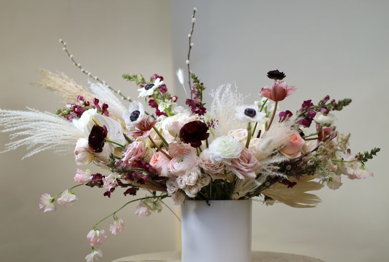 Pampas and ranunculus