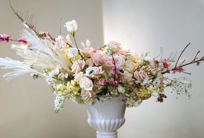 Urn with blossom branches